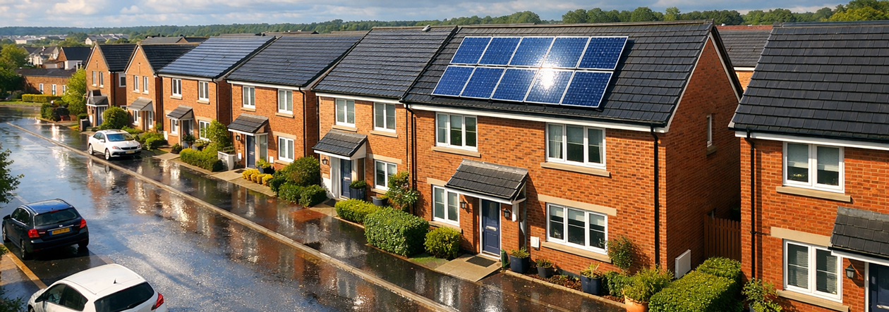 Modern renewable energy installation in the UK
